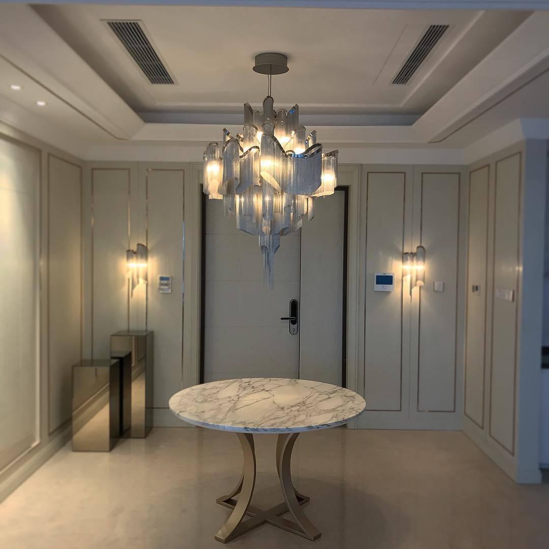 Stainless Steel Long Tassel Chandelier
