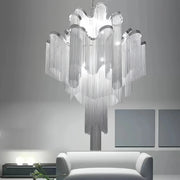 Stainless Steel Long Tassel Chandelier