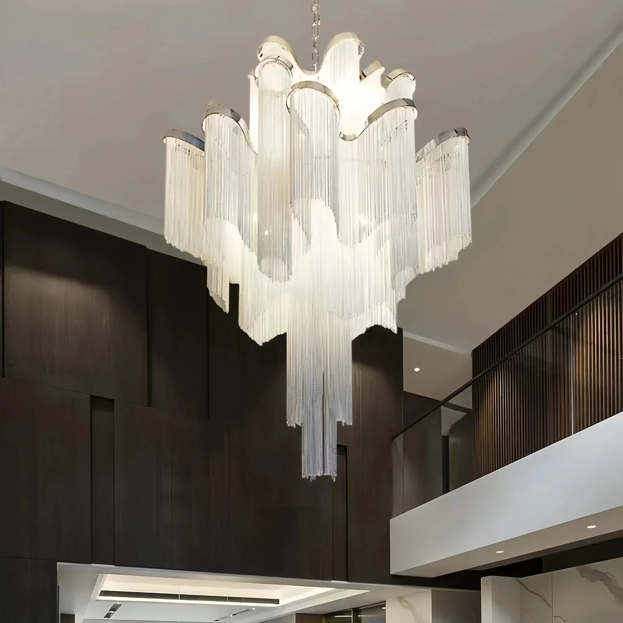 Stainless Steel Long Tassel Chandelier
