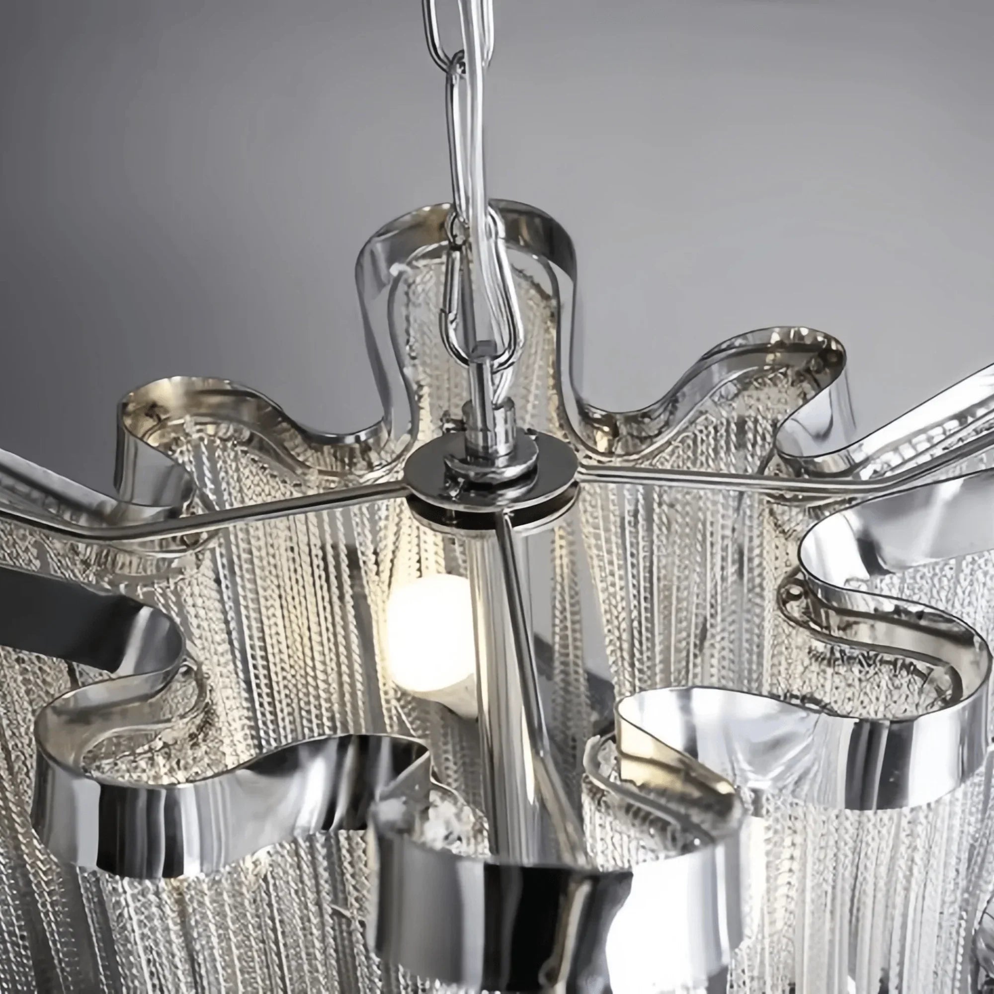 Stainless Steel Long Tassel Chandelier