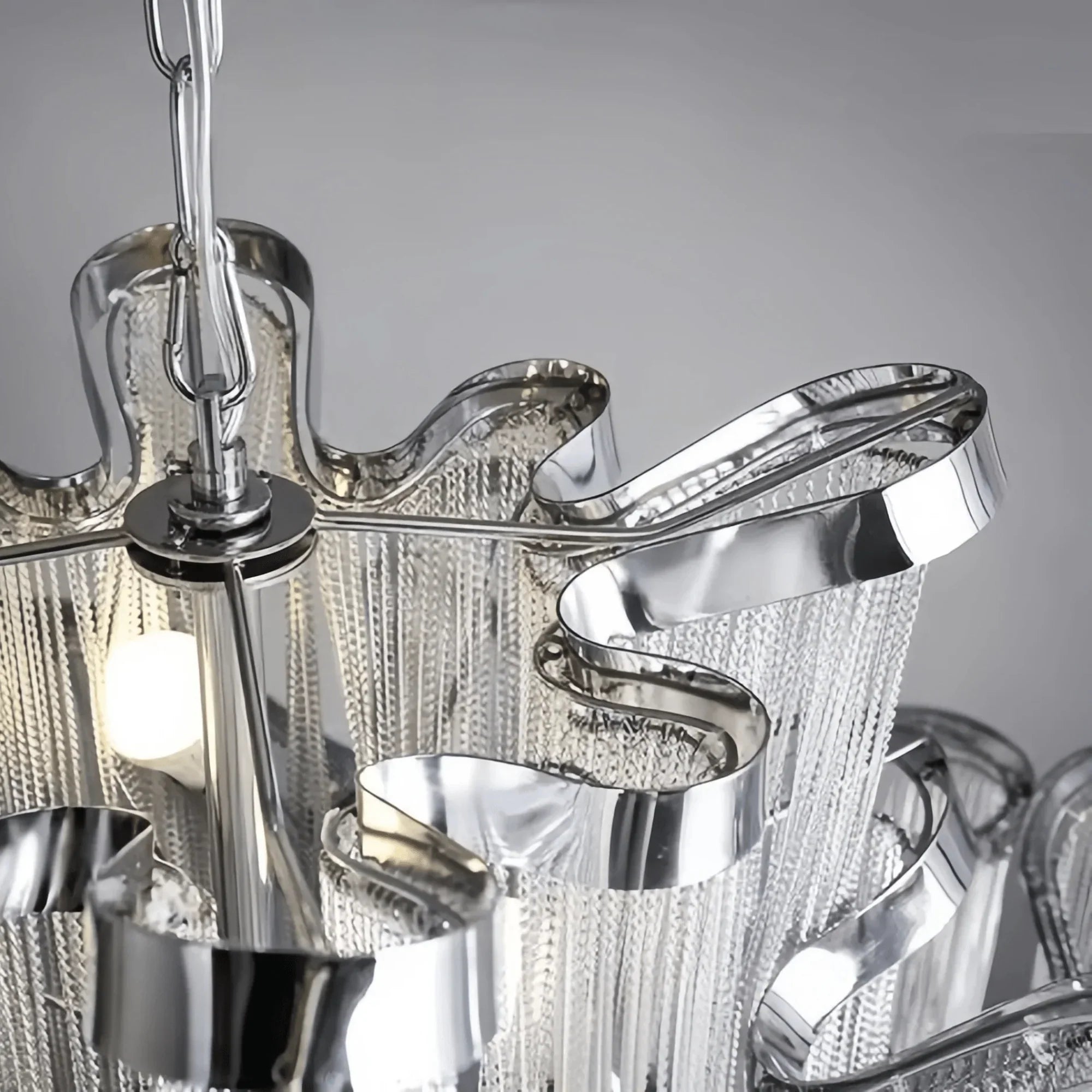 Stainless Steel Long Tassel Chandelier