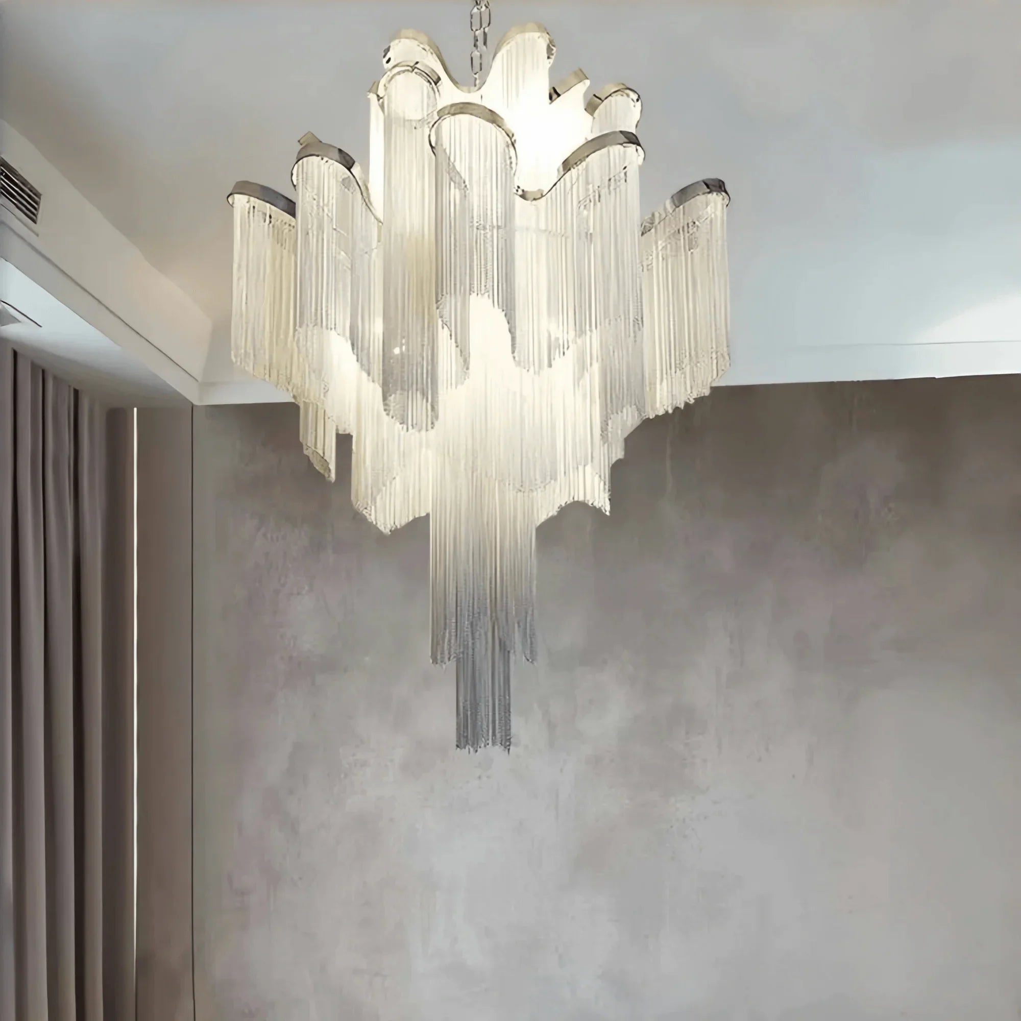 Stainless Steel Long Tassel Chandelier