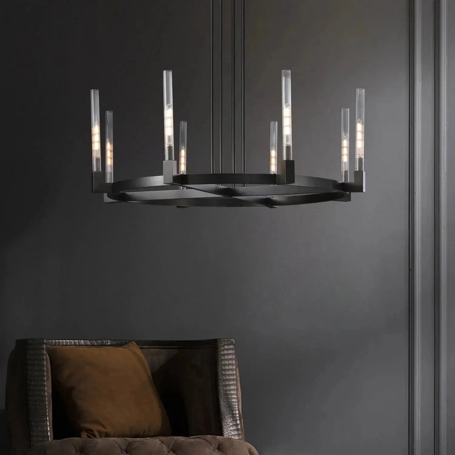 Aurora Candle Round Chandelier