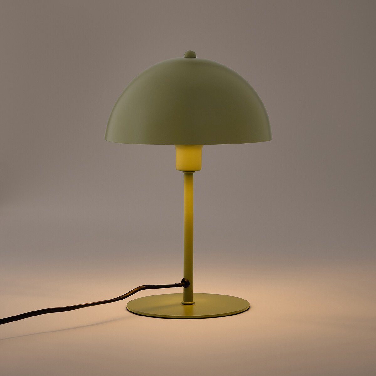 Metal mushroom table lamp, pink/blue/green